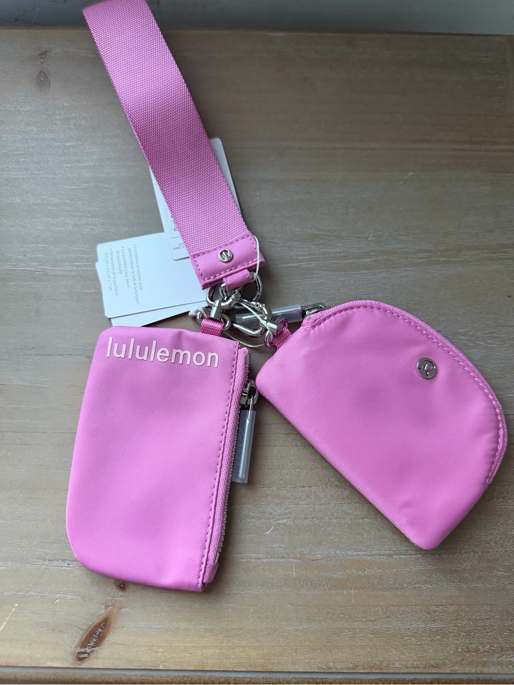 lululemon athletica Pink Dual Pouch Key & Card Holder Strap